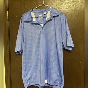 Men's Blue Printed Cutter&Buck Polo Shirt